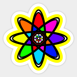 Rainbow Atom Symbol - Colorful Sticker